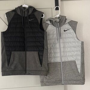 Men’s Nike Hooded Vests in Black and Gray